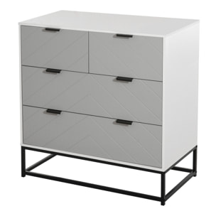 Cómoda de Noche para Dormitorio de Madera y Metal 80x40x79 cm