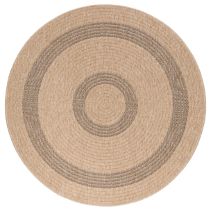 COMILLA - Tapis intérieur/extérieur rond aspect jute noir
