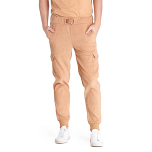 Pantaloni uomo cargo in velluto Neutrals