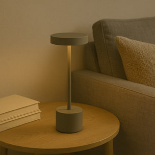 Well Home Lámpara de Mesa color Taupe con 24 luces LED blanco cálido con 3 modos de iluminación Ø8x34,2cm