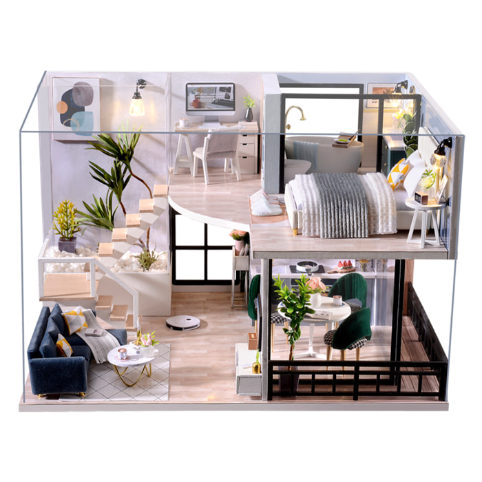 Dúplex Tiempo Acogedor. Maqueta 3D realista con gran detalle, cubierta antipolvo y luces led.