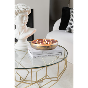 J-Line bougie parfumée M-Chic - Oud & Amber - verre - or/noir - extra large - 35H
