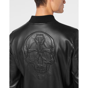 PHILIPP PLEIN Bomber de cuero SKULL