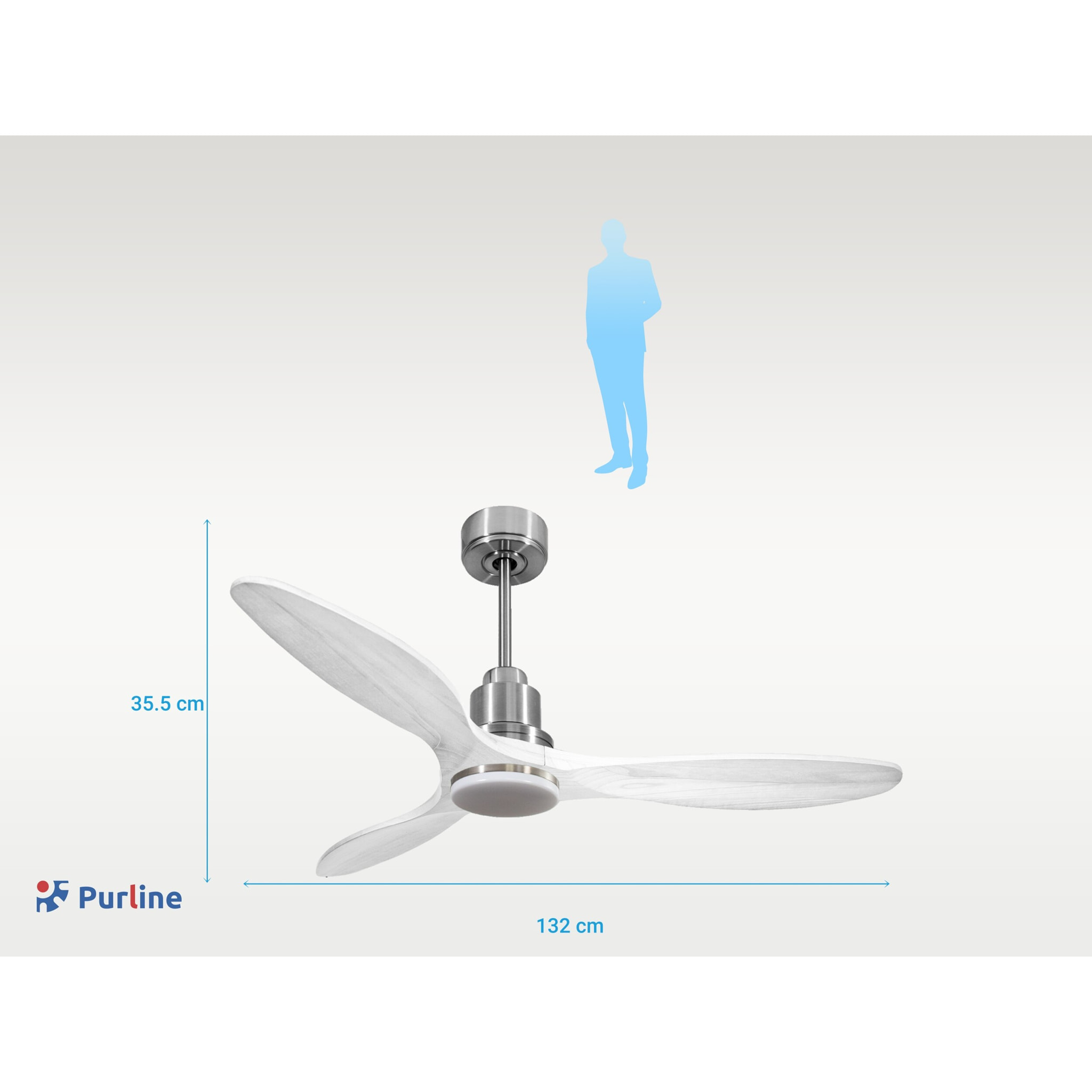 Ventilateur de plafond Réversible  Thermostat Dimmable Wifi Moteur à courant continu Toits en pente Télécommande Lumière à trois tons Hypersilence Mémoire