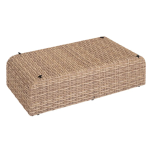 Pouf de jardin "Mooréa" savana en aluminium traité époxy et résine tressée