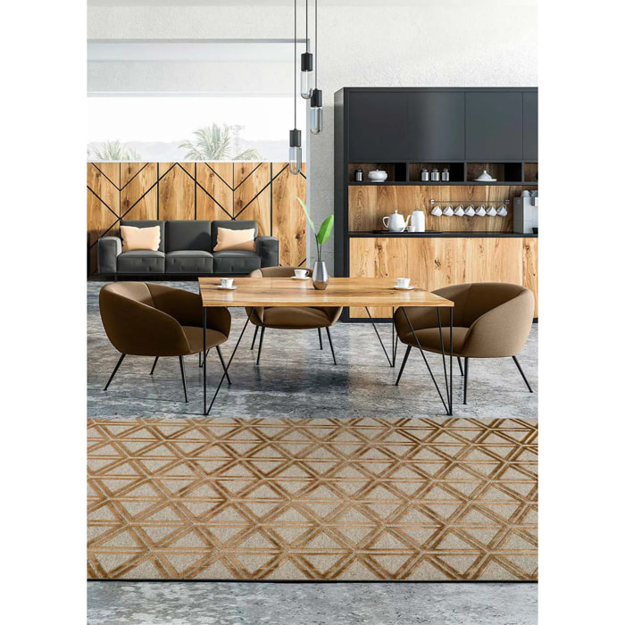 LANA Alfombra de lana geométrica en cobre, varias medidas disponibles.
