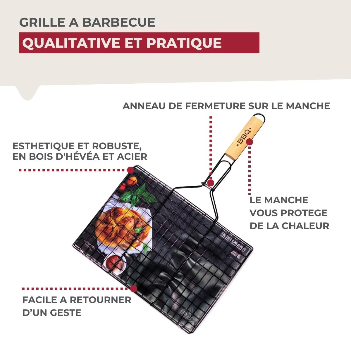 Grille de barbecue 35 x 25,5 x 54 cm Fackelmann BBQ Edition