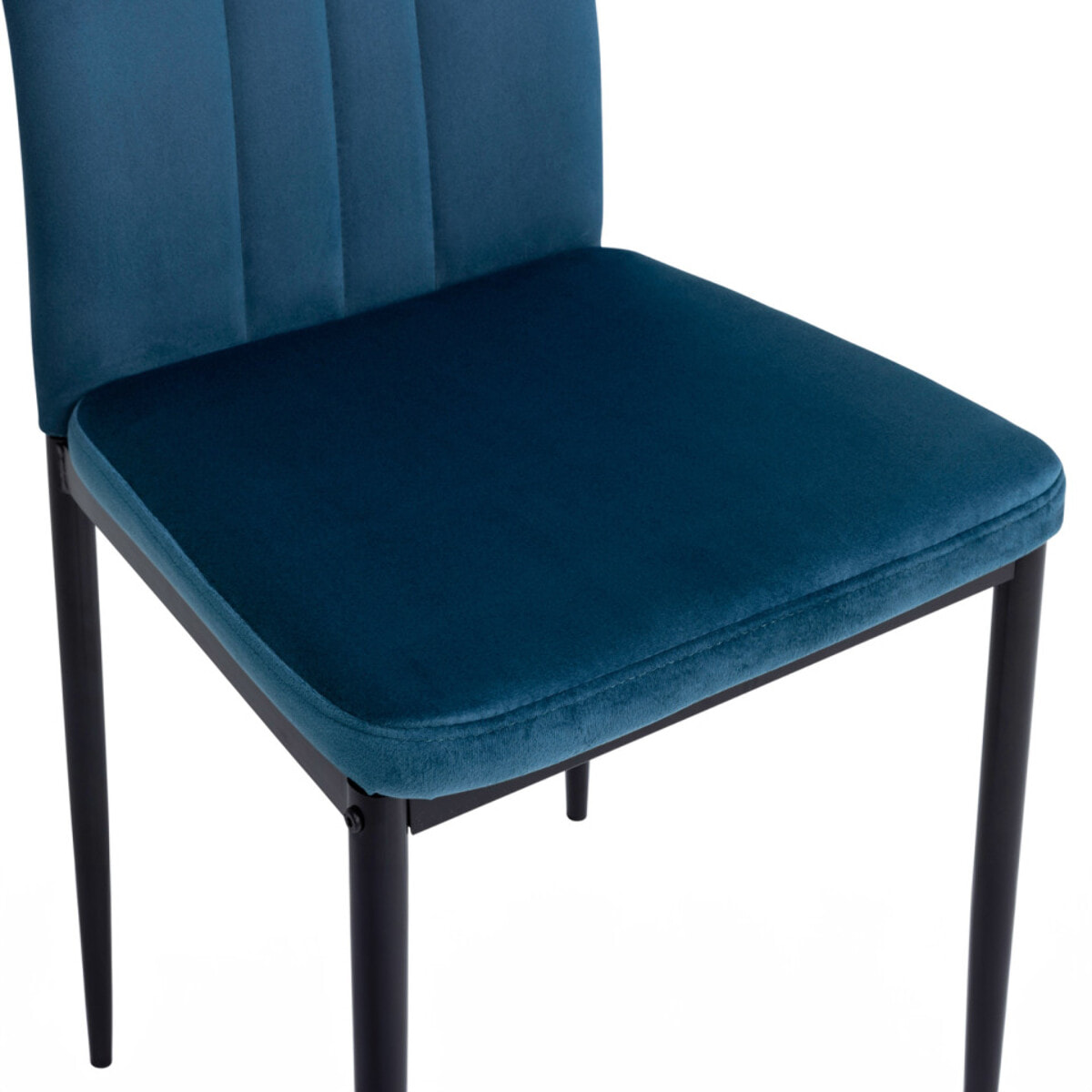 Chaises Jade en velours et pieds noirs - Mix color - Gris clair, gris foncé, jaune, bleu