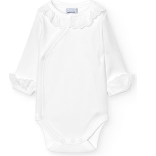 Body cruzado bebé manga larga puntilla