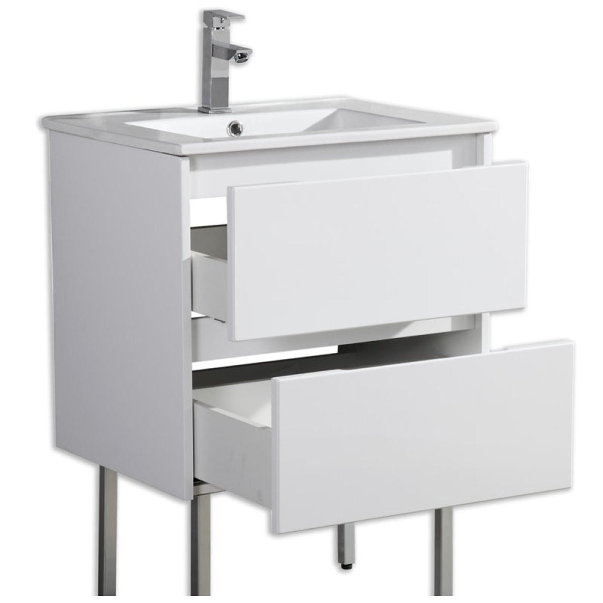 Meuble vasque 80 cm blanc laqué Aquadoli