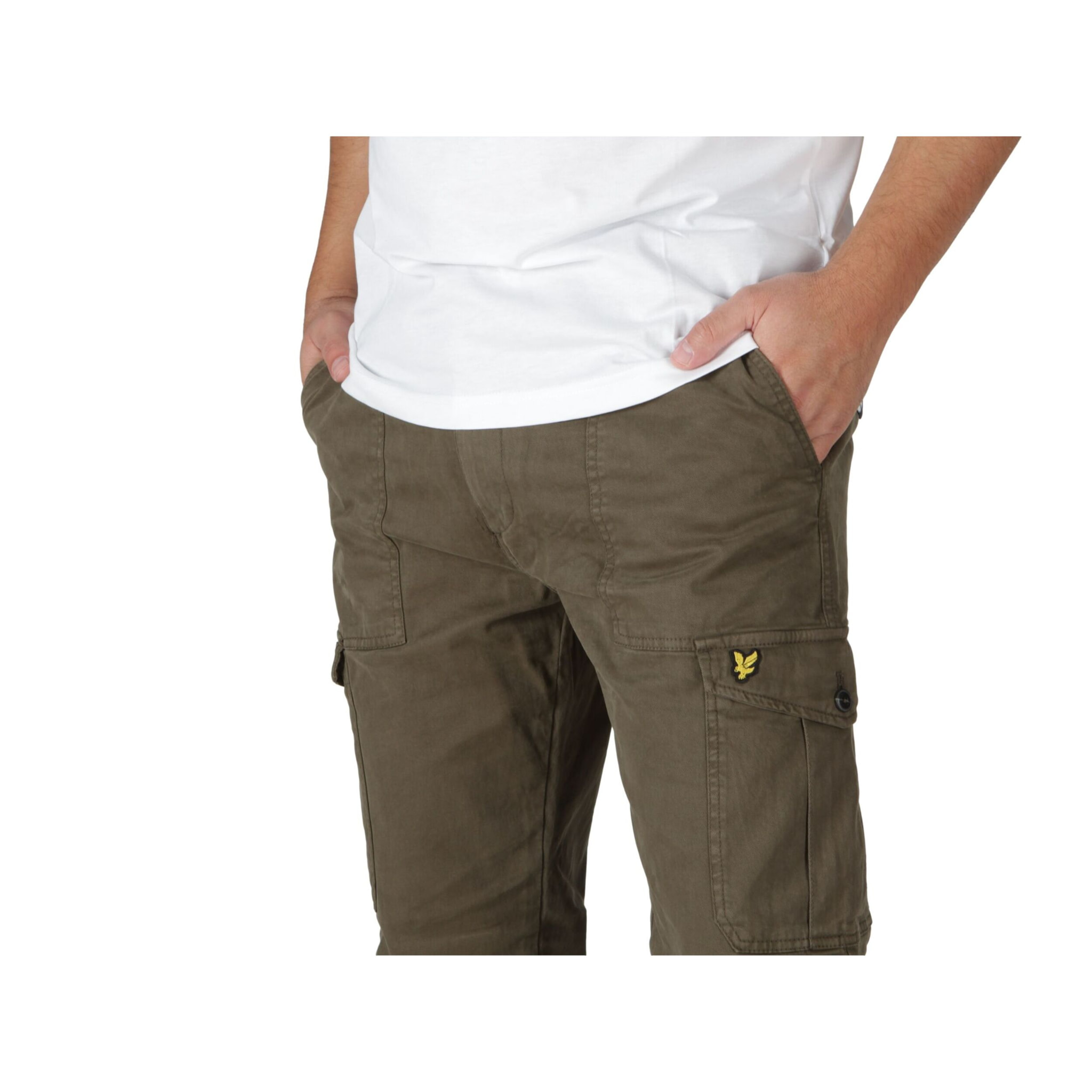 Pantaloni Lyle & Scott Cargo With Cuffs Military Green Verde