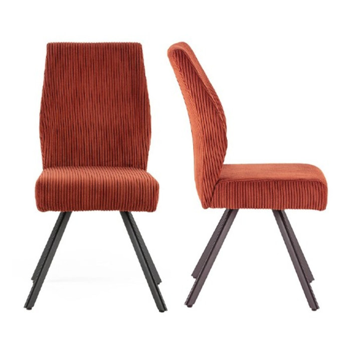 Lot de 2 chaises en velours côtelé - LAGOM