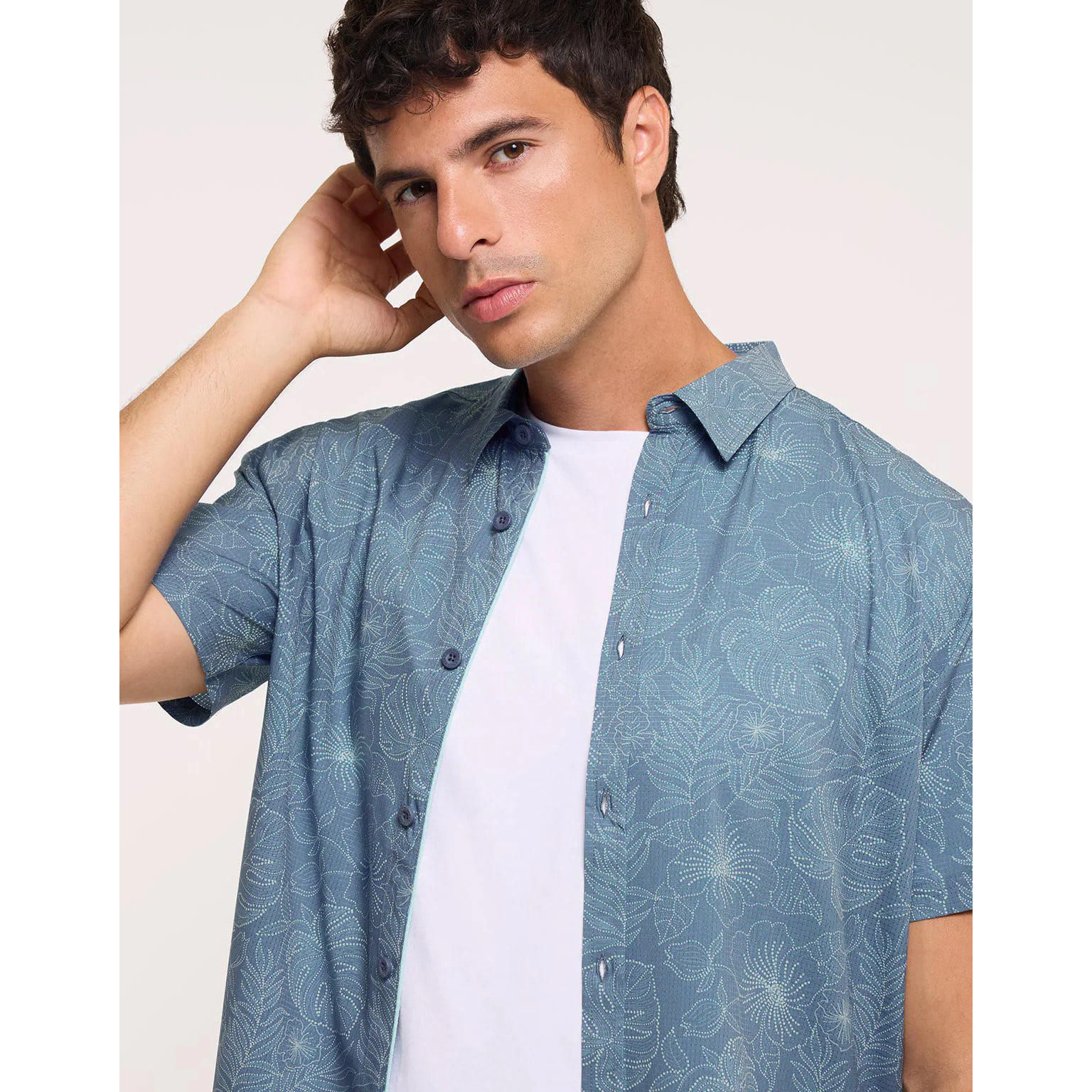 Camisa Estampado Tropical Azul - Furious