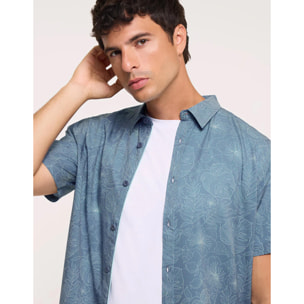 Camisa Estampado Tropical Azul - Furious