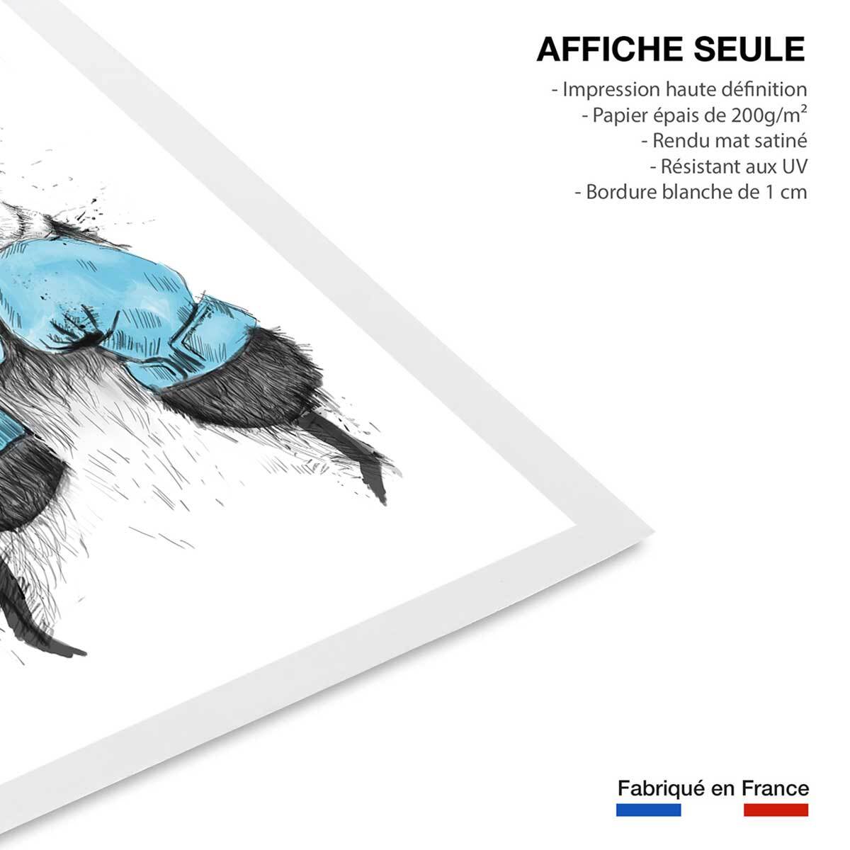 Affiche enfant boxe panda  Affiche seule