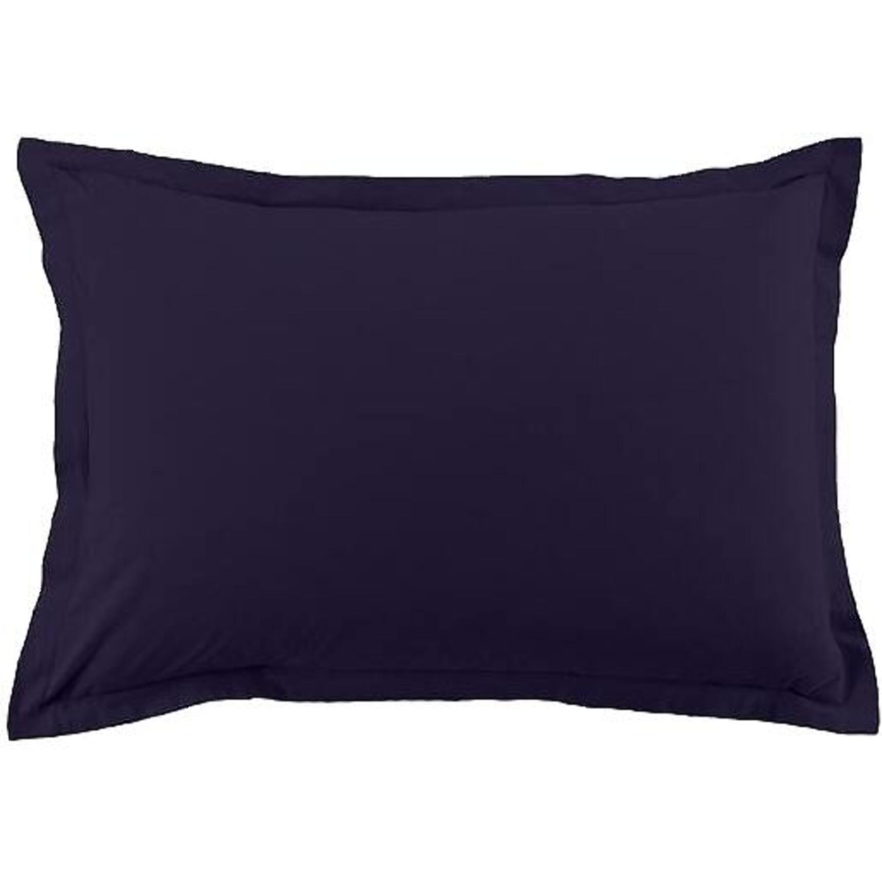 Lot De 2 Taies D'oreiller 100% Coton 57fils Bleu Imperial