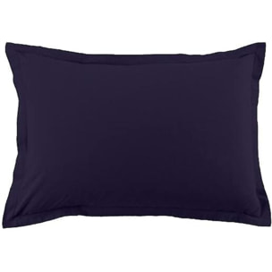 Lot De 2 Taies D'oreiller 100% Coton 57fils Bleu Imperial