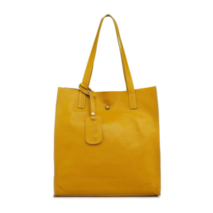 Borse Donna colore Giallo-in pelle Made in Italy 33x38x15cm