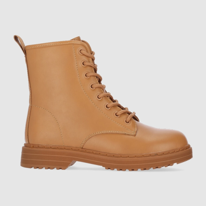 Botines - Camel - Tacón: Bajo