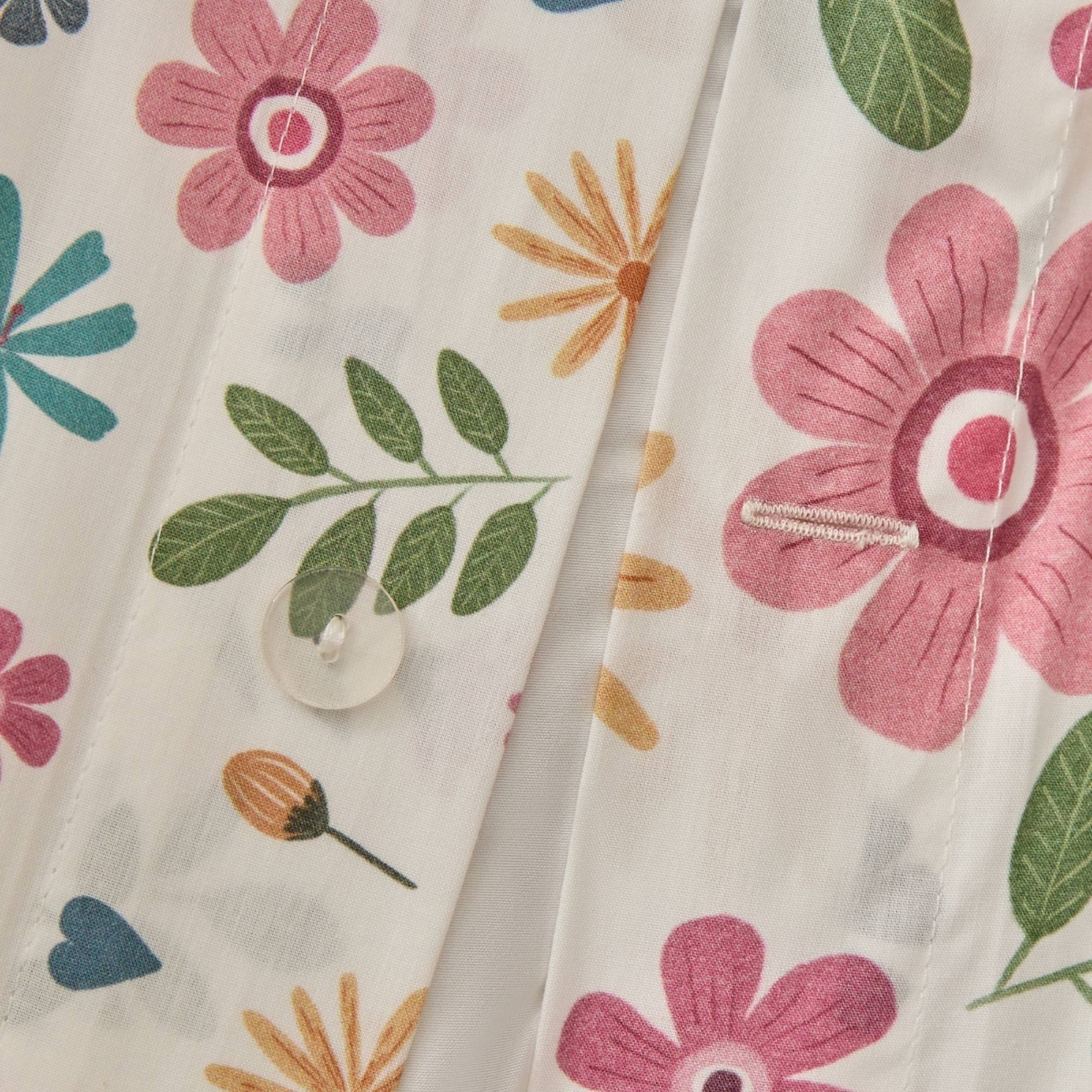 Funda nórdica algodón flores Kayla color blanco 100% Algodón percal