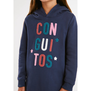 Vestido Azul Marino con Capucha Conguitos