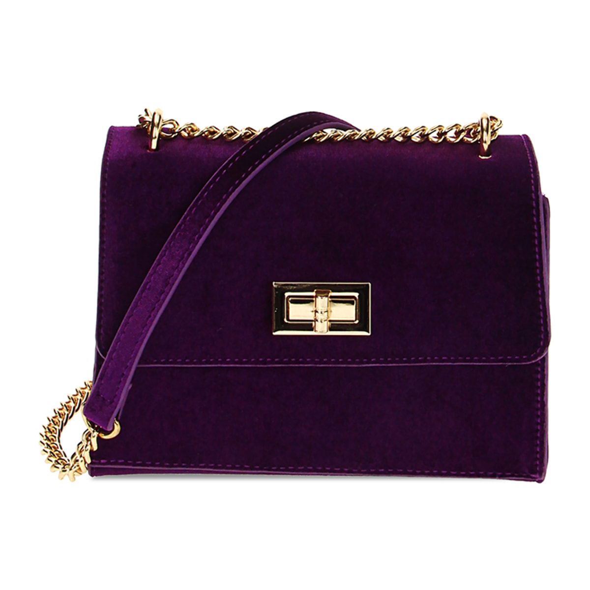 Borsa a tracolla viola in velluto