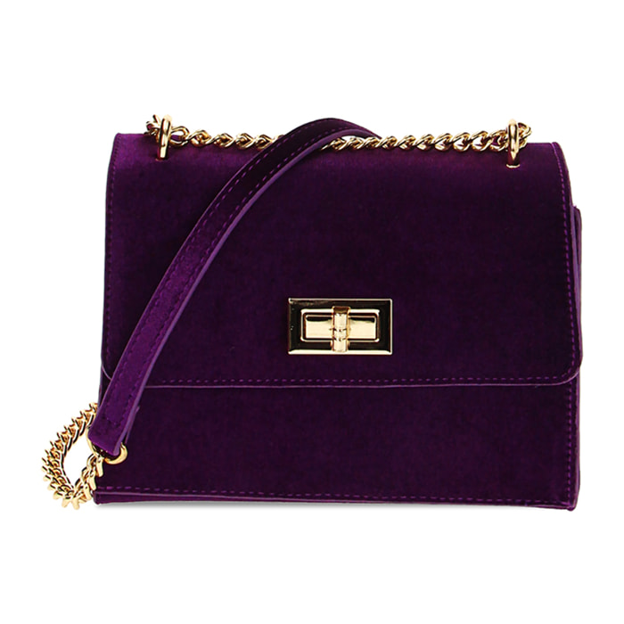 Borsa a tracolla viola in velluto