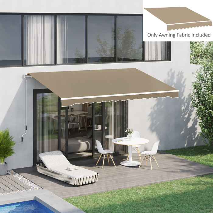 Techo de Repuesto para Toldo, 382x240 cm, Lona para Toldo con Dobladillo, Protección UV, Impermeable, Tela de Repuesto para Patio, Terraza, Jardín, Balcón, Beige