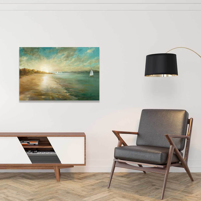 Tableau paysage lueur côtière  Toile imprimée
