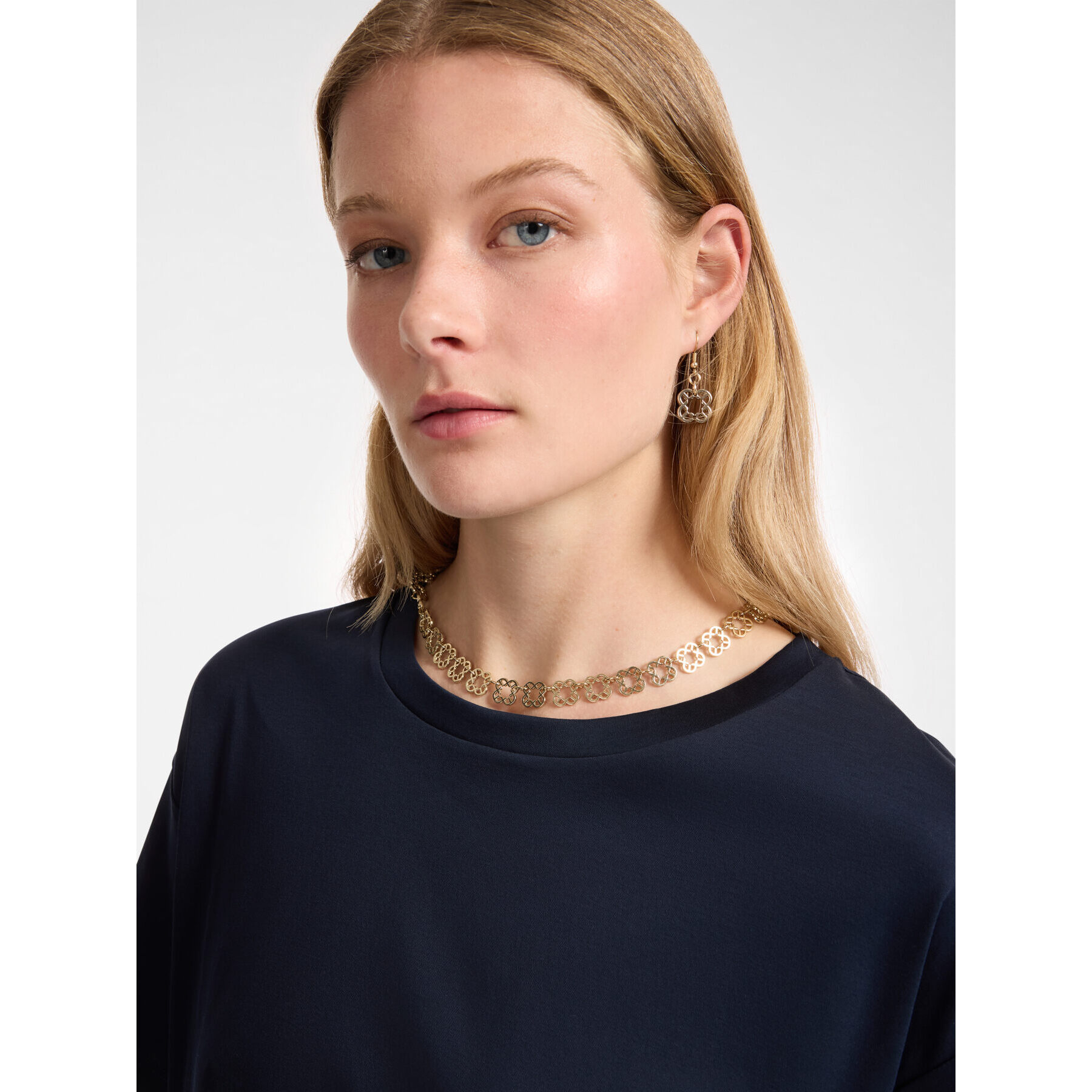 Elena Mirò - Camiseta con botones en las aberturas. - Azul