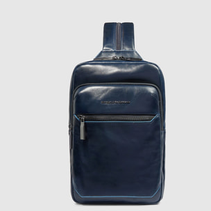 Piquadro Sac de poitrine homme en cuir convertible en sac à dos avec protection RFID