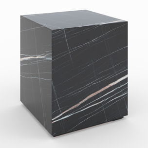 Table d'appoint effet marbre noire - Lison