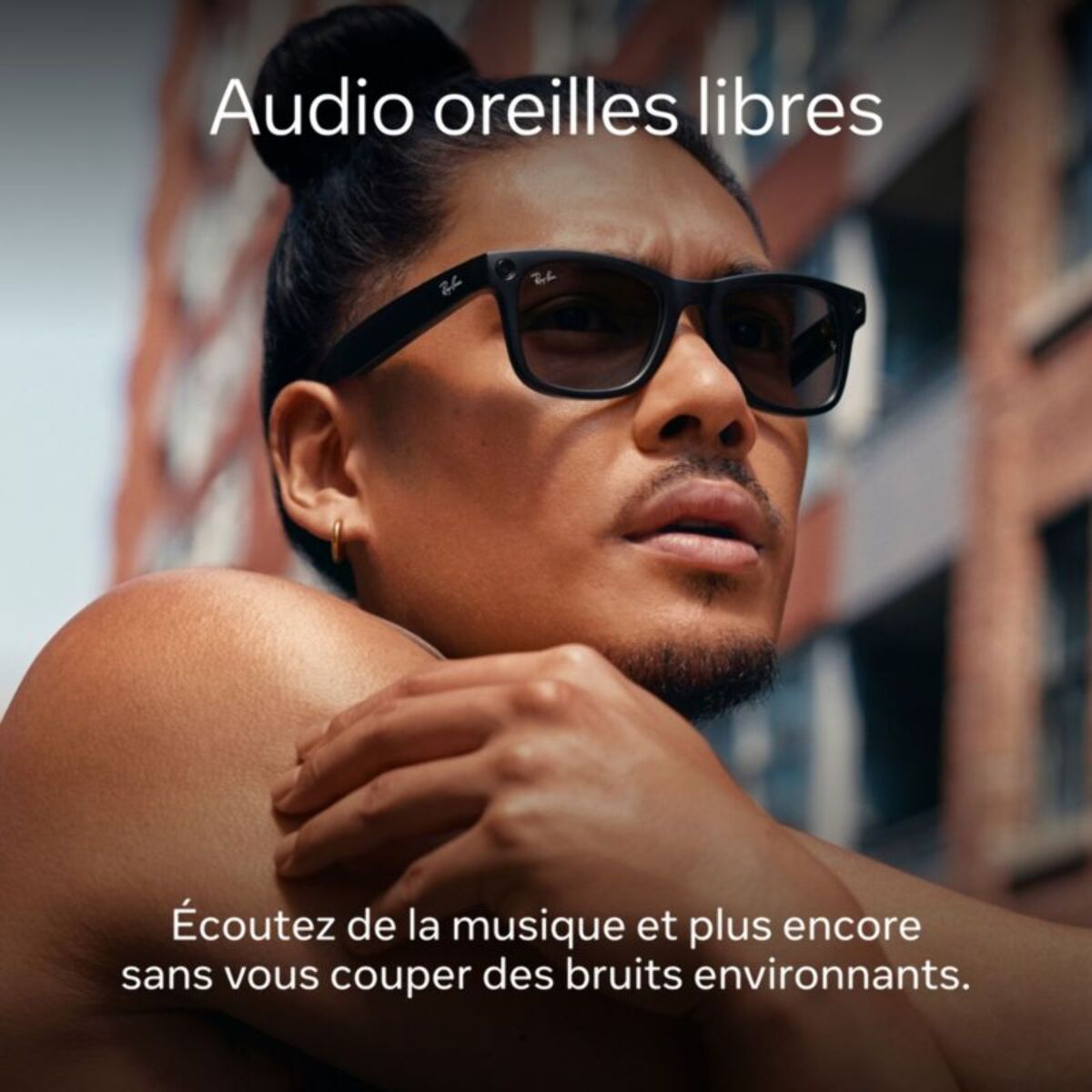 Lunettes connectées META Ray-Ban Wayfarer (grande), Noir Mat, Dégradé Graphite Polarisé