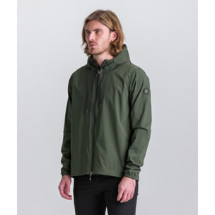 Pluvia - Chaqueta Impermeable Con Capucha - Verde Militar - Hombre