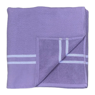 Fouta doublée éponge - Waffle Orchid - 90x170cm - 355g/m²