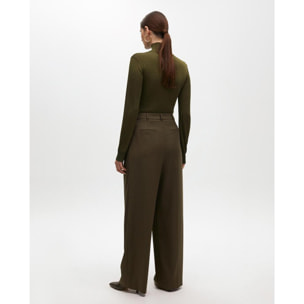 Pantaloni Palazzo da Completo con Pieghe