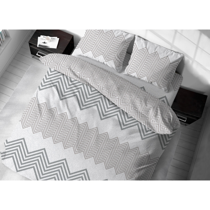 Copripiumino In 100% Cotone Disegno Zig Zag