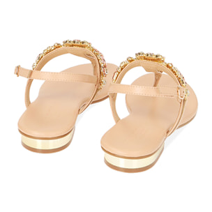 Sandalias planas color nude