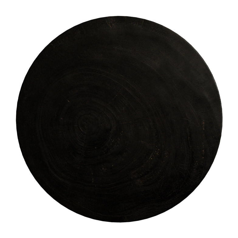 Table d'appoint noire en bois de suar D40 cm - Lowa