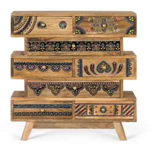 Muebles Auxiliare de Madera de Mango 65 Cm Estilo Boho Ethnic