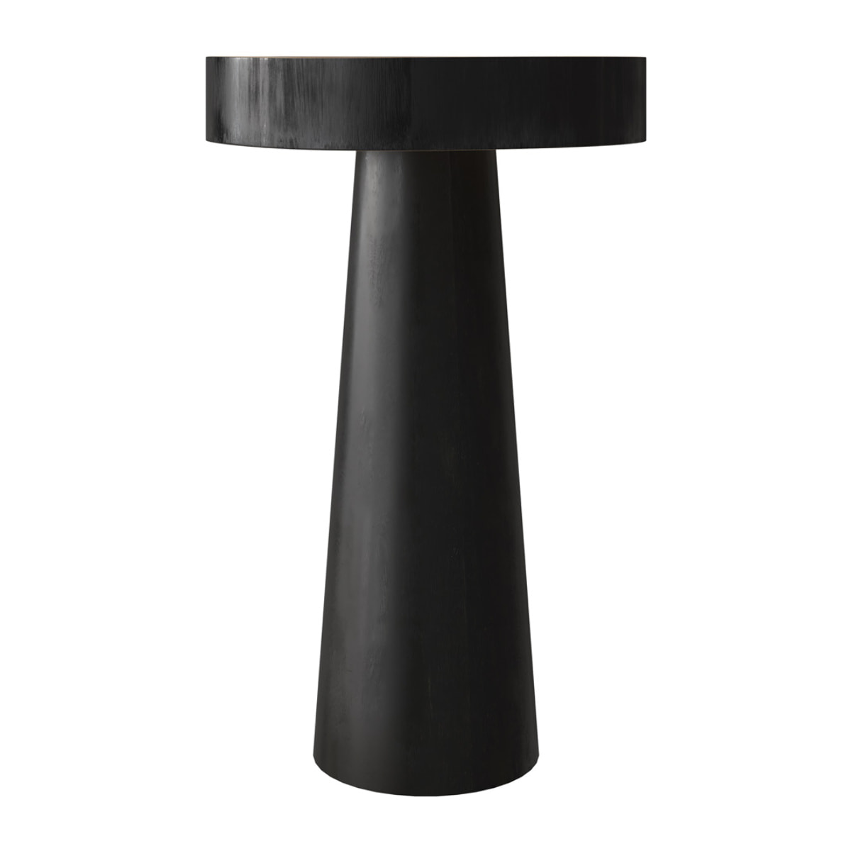 Table d'appoint ronde noire en bois de suar D35 cm - Janah