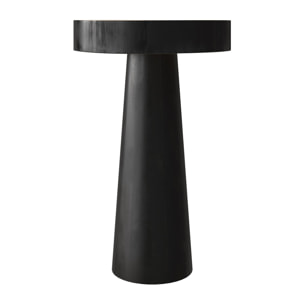 Table d'appoint ronde noire en bois de suar D35 cm - Janah