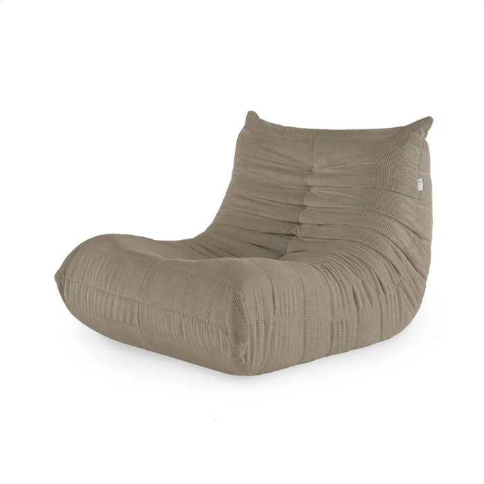 EMILE - Fauteuil en velours côtelé taupe