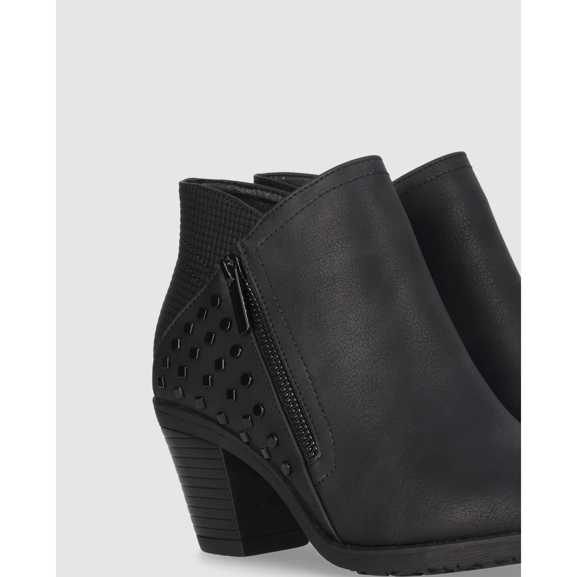 Botines - Negro - Tacón: 7 cm