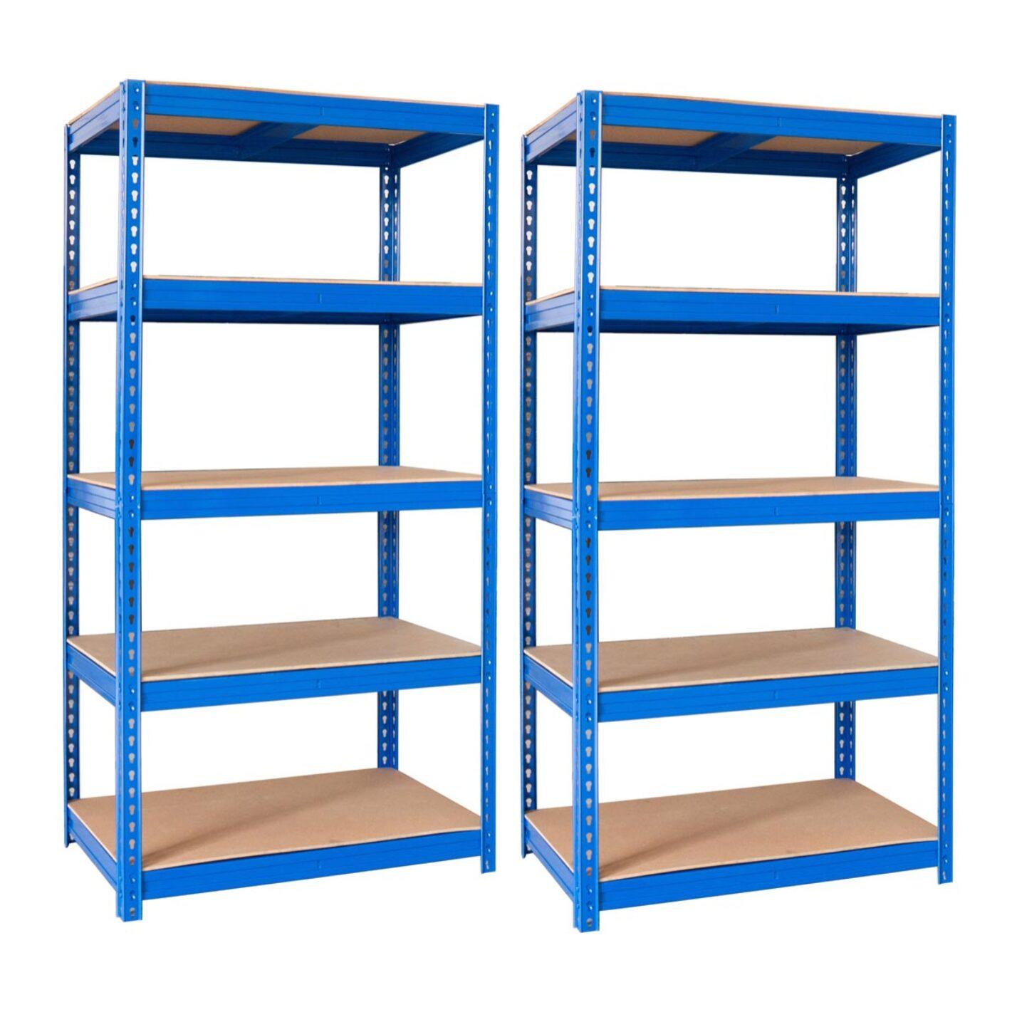 Scaffali metallici 150x75x30 cm 5 ripiani blu