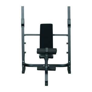 Banco de Pesas Banco de Musculación Multifuncional con Altura Ajustable de 3 Niveles para Entrenamiento Fitness de Cuerpo Completo 175x98x130 cm Negro