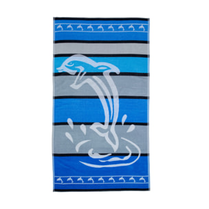 Telo Mare Spugna Jacquard Spiaggia Disegno Big Stripe