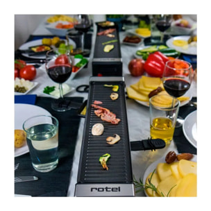 Lot de 2 machines à raclette connectables par câbles pour 8 personnes au total Rotel