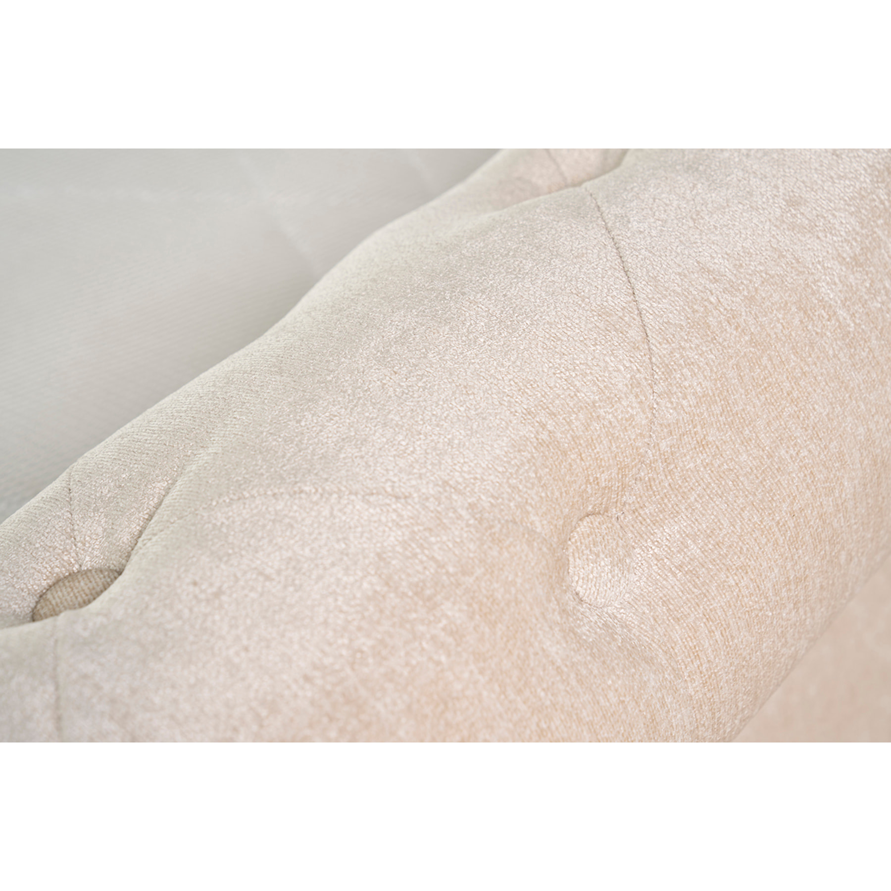 Lit 2 places 160x200 cm en tissu velours beige capitonné RILEY