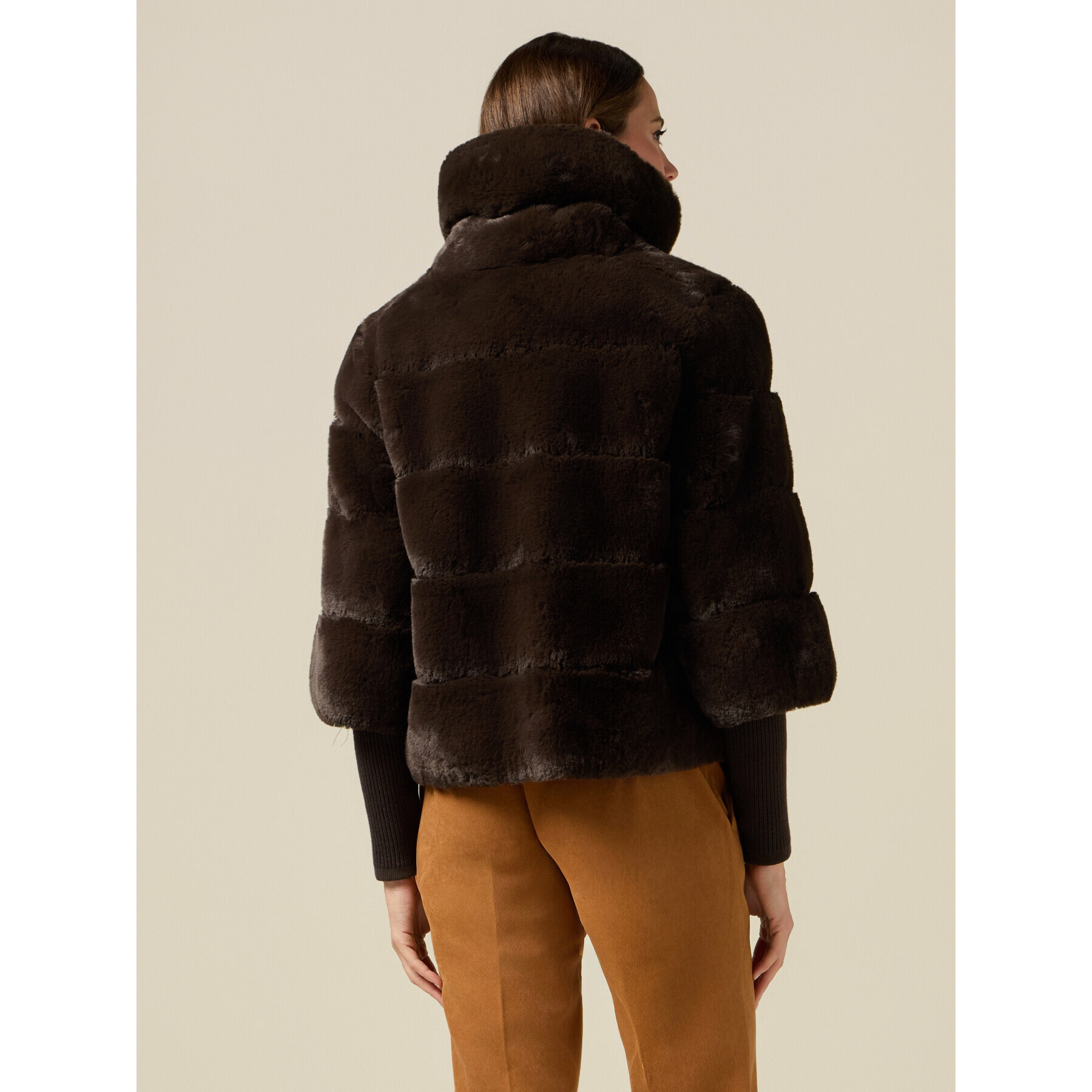 Oltre - Chaqueta en tejido peludo - Marrón